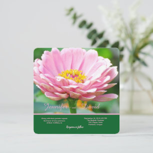 Pink Zinnia Hochzeitseinladung Einladung