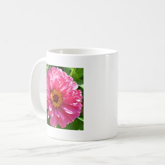 Pink Zinnia Kaffeetasse (Vorderseite Links)