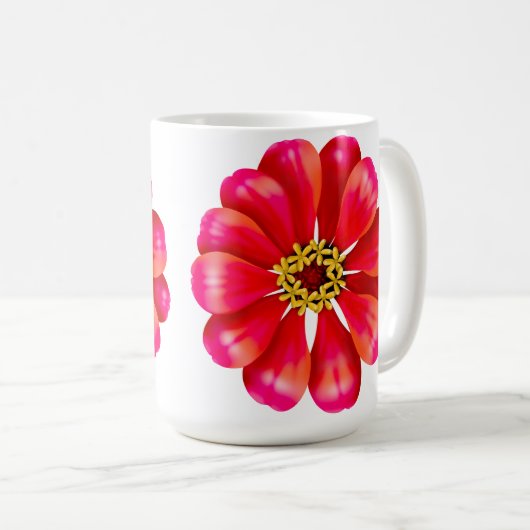 Pink Zinnia Kaffeetasse (VorderseiteRechts)