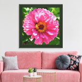 Pink Zinnia Leinwanddruck (Insitu (Wohnzimmer))
