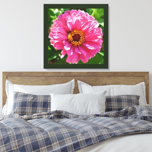 Pink Zinnia Leinwanddruck (Insitu (Schlafzimmer))