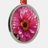 Pink Zinnia Ornament Aus Metall (Rechts)