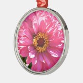 Pink Zinnia Ornament Aus Metall (Links)