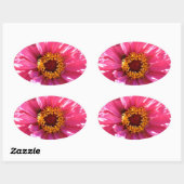 Pink Zinnia Ovaler Aufkleber (Blatt)
