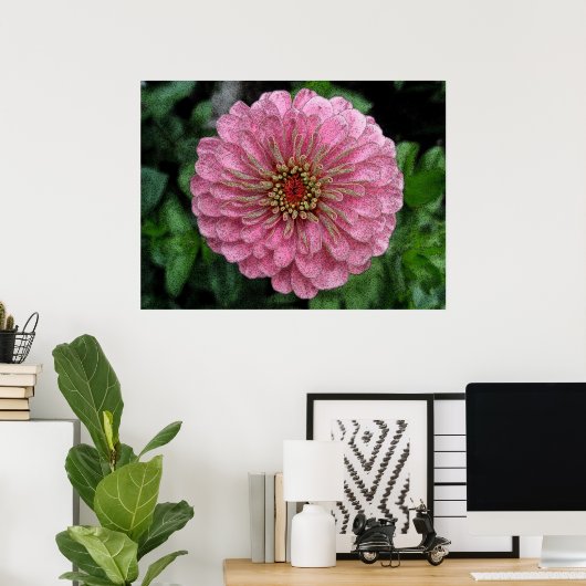 Pink Zinnia Poster (Heimbüro)