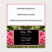 Pink Zinnias Custom Visitenkarten (Außenseite Aufgefaltet)