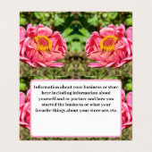 Pink Zinnias Custom Visitenkarten (Innenseite Aufgefaltet)