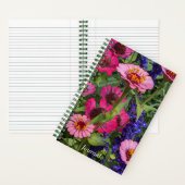 Pink Zinnias und Blue Salvia Floral Notizblock (Innen)