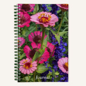 Pink Zinnias und Blue Salvia Floral Notizblock (Vorderseite)