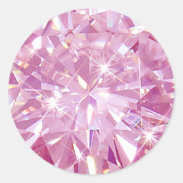 Pink Zircon Gemstone Einladungsfolie Runder Aufkleber