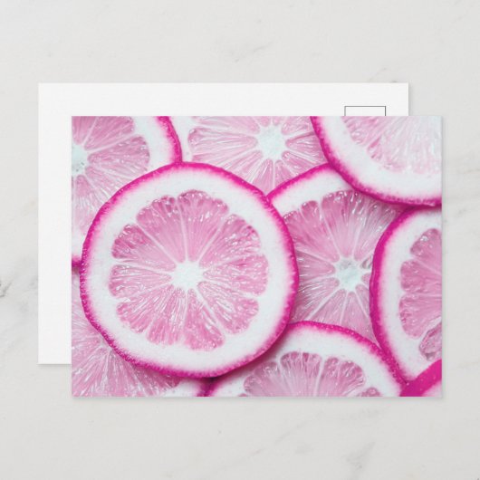 Pink-Zitrone-Postkarte Postkarte (Vorne/Hinten)