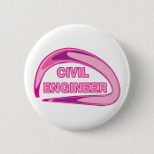 Pink Zivil Engineer Golfbälle Button (Vorderseite)