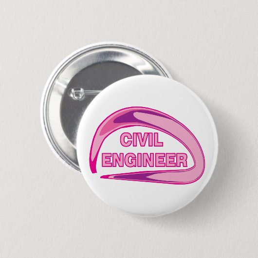 Pink Zivil Engineer Golfbälle Button (Vorne & Hinten)