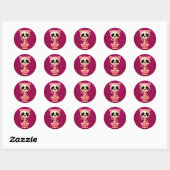 Pink Zombie Sugar Kitten Runder Aufkleber (Blatt)