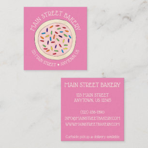 Pink Zucker Backwaren Bäckerei Konditorei Koch Quadratische Visitenkarte