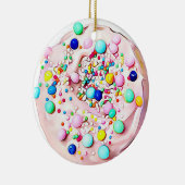 Pink Zucker Cookie Realistisches Essen Weihnachten Keramik Ornament (Rechts)