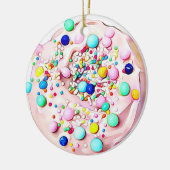 Pink Zucker Cookie Realistisches Essen Weihnachten Keramik Ornament (Links)