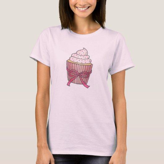 Pink Zuckerguss Cupcake Dessert Feinschmecker Bake T-Shirt (Vorderseite)