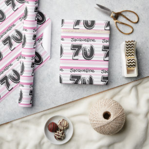 Pink zum 70. Geburtstag Pink - Namenswrapping-Papi Geschenkpapier