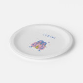 Pink Zwillinge, Sternzeichen, Sternzeichen Druck Pappteller (Schrägansicht)