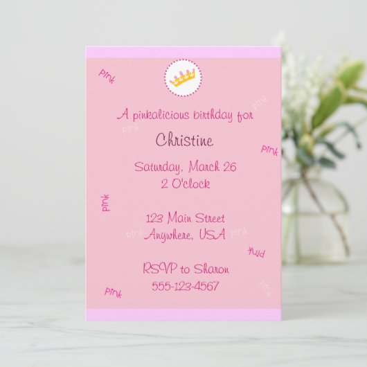 Pinkalicious Einladung (Stehend Vorderseite)