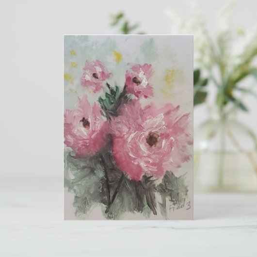 Pinkaluscious Rose Danke Karte (Stehend Vorderseite)