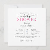 PINKBABYFLASCHENKABEL, BABYDUSCHE EINLADUNG (Rückseite)