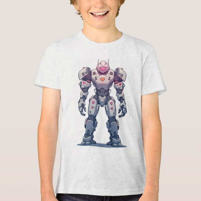 PinkBeat: Liebe-Powered Mech Tri-Blend Shirt (Vorderseite)