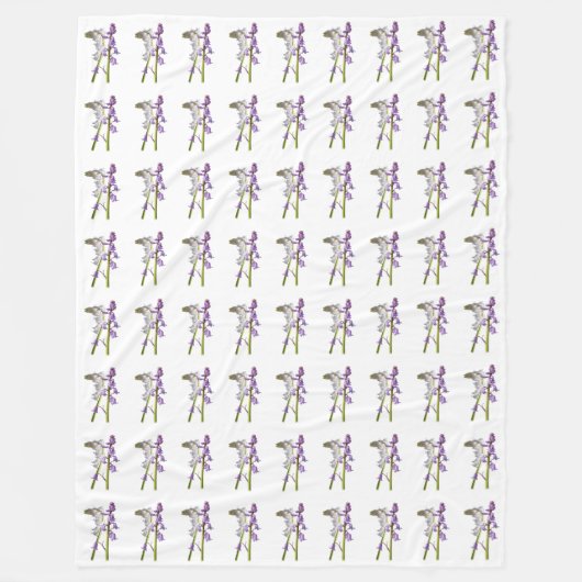 Pinkbells Fabric Pattern. Fleecedecke (Vorderseite)