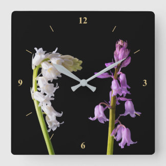 Pinkbells Whitebells Quadratische Wanduhr