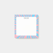 PinkBlue Streifen CUSTOM Chic Monogram Personalisi Post-it Klebezettel (Vorderseite)