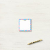 PinkBlue Streifen CUSTOM Chic Monogram Personalisi Post-it Klebezettel (Auf Schreibtisch)