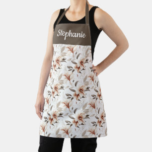 Pinkbraune Aquarell-Wildblume mit individuellem Na Schürze