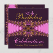 PinkBree Diva rosa Garterrasse Einladung (Vorne/Hinten)