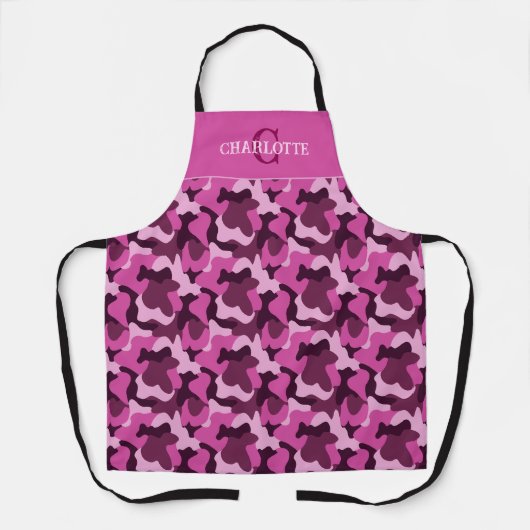 Pinkcore monogrammiertes Tarnmuster Schürze (Vorderseite)