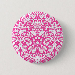 Pinkdamastmuster Button