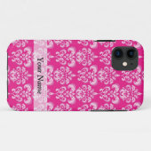Pinkdamastmuster Case-Mate iPhone Hülle (Rückseite (Horizontal))