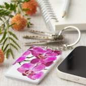 Pinkdendrobium-Orchidee - Orchideen-Hintergrund Schlüsselanhänger (Vorderseite rechts)