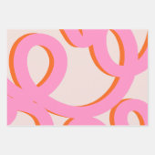 Pinke Abstrakte Linie Pinselstriche Geschenkpapier Set (Vorderseite)