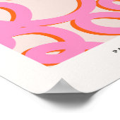 Pinke Abstrakte Linie Pinselstriche Poster (Ecke)