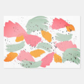 Pinke Abstrakte Wasserfarben Pinselstriche Geschenkpapier Set (Vorderseite 3)