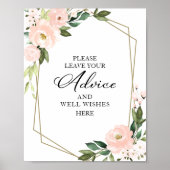 Pinke Blume geometrische Ratschläge und Wünsche Ze Poster (Vorne)