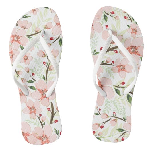 Pinke Blumen Badesandalen (Fußbett)
