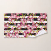 Pinke Blumen Badhandtuch Set (Handtuch)