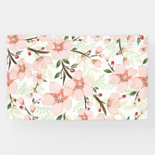 Pinke Blumen Banner (Horizontal)