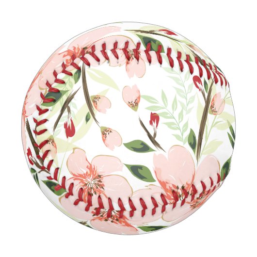 Pinke Blumen Baseball (Vorderseite Links)