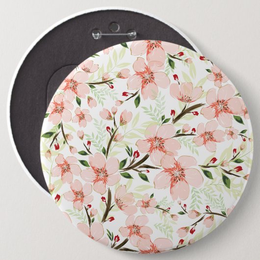 Pinke Blumen Button (Vorne & Hinten)