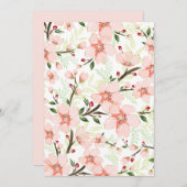 Pinke Blumen Dankeskarte (Vorne/Hinten)