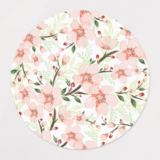 Pinke Blumen Etiketten (Design 1)
