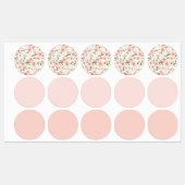 Pinke Blumen Etiketten (Blatt)